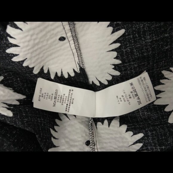 Kate Spade Pom Pom Floral Smocked Maxi Dress Sz L Black/White Excellent Cond - Picture 13 of 14